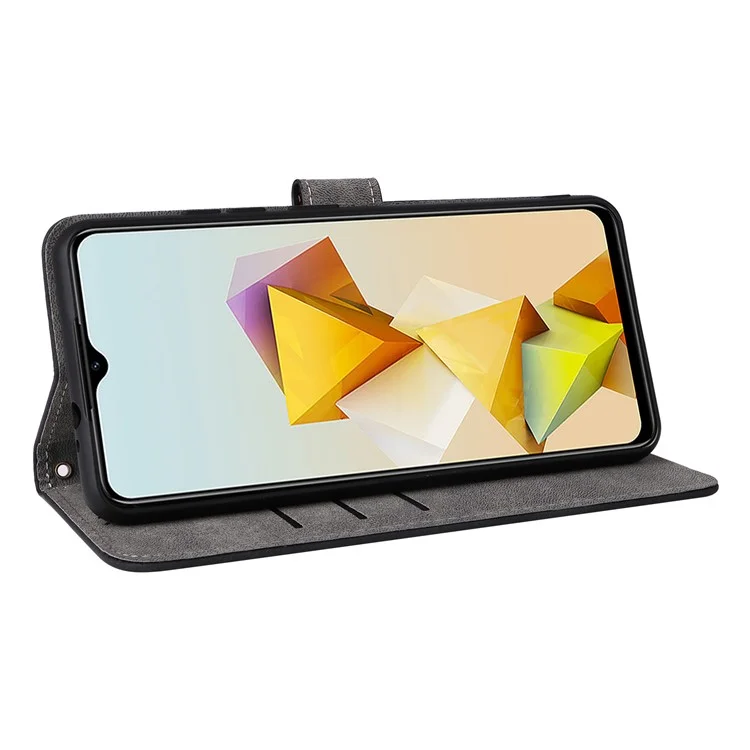 For ZTE Blade A73 Pro 5G / A73 5G / Optus X Pro 5G Case RFID Blocking Card Slots Phone Cover with Hand Strap - Black