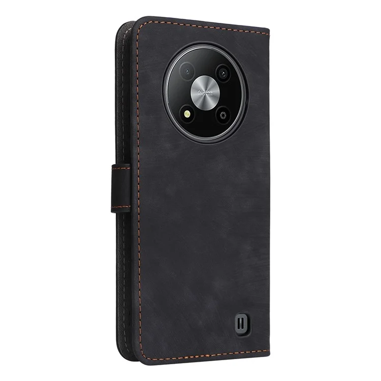For ZTE Blade A73 Pro 5G / A73 5G / Optus X Pro 5G Case RFID Blocking Card Slots Phone Cover with Hand Strap - Black