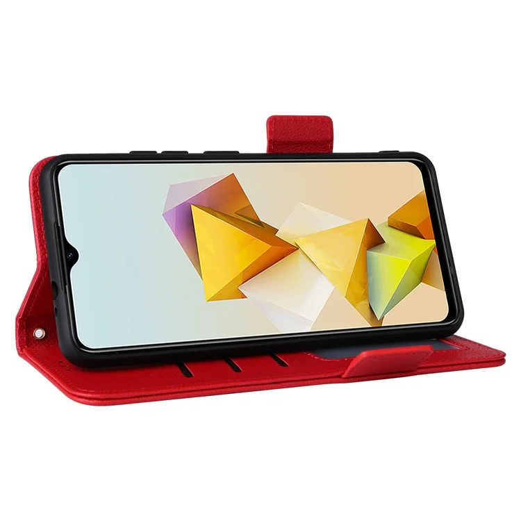 For ZTE Blade A73 Pro 5G / A73 5G / Optus X Pro 5G Flip Wallet Leather Case with Card Slot Phone Cover - Red