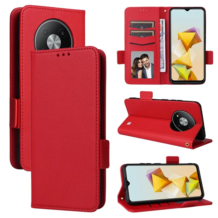 For ZTE Blade A73 Pro 5G / A73 5G / Optus X Pro 5G Flip Wallet Leather Case with Card Slot Phone Cover - Red
