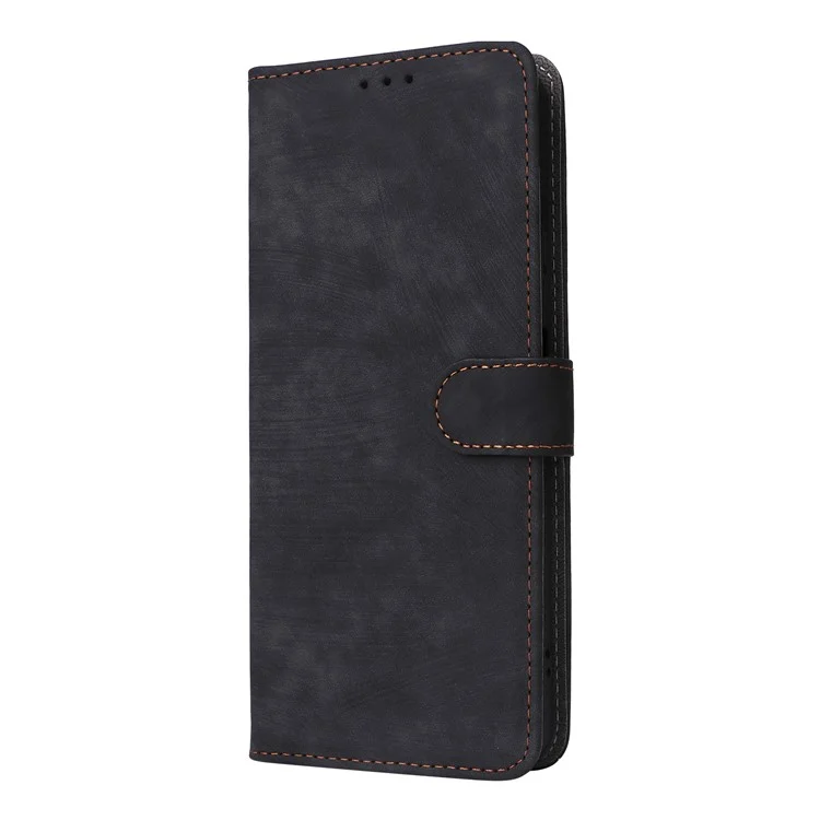 For TECNO Spark 20 Pro KJ6 Case RFID Blocking PU Leather+TPU Cell Phone Cover with Strap - Black