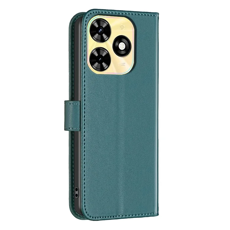 BINFEN COLOR BF17 For Infinix Smart 8 4G Leather Cover Viewing Stand Wallet Phone Case - Green