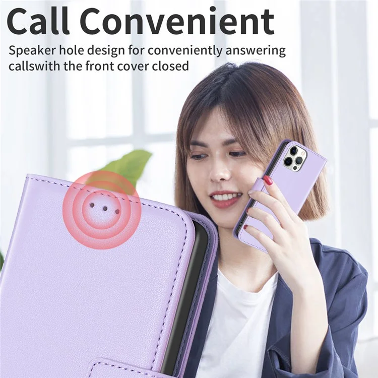 BINFEN COLOR BF17 For Infinix Smart 8 4G Leather Cover Viewing Stand Wallet Phone Case - Purple