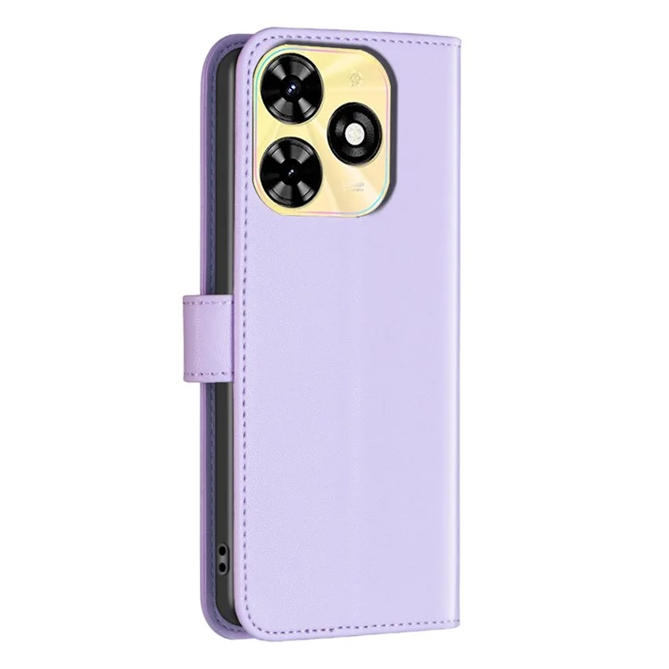 BINFEN COLOR BF17 For Infinix Smart 8 4G Leather Cover Viewing Stand Wallet Phone Case - Purple