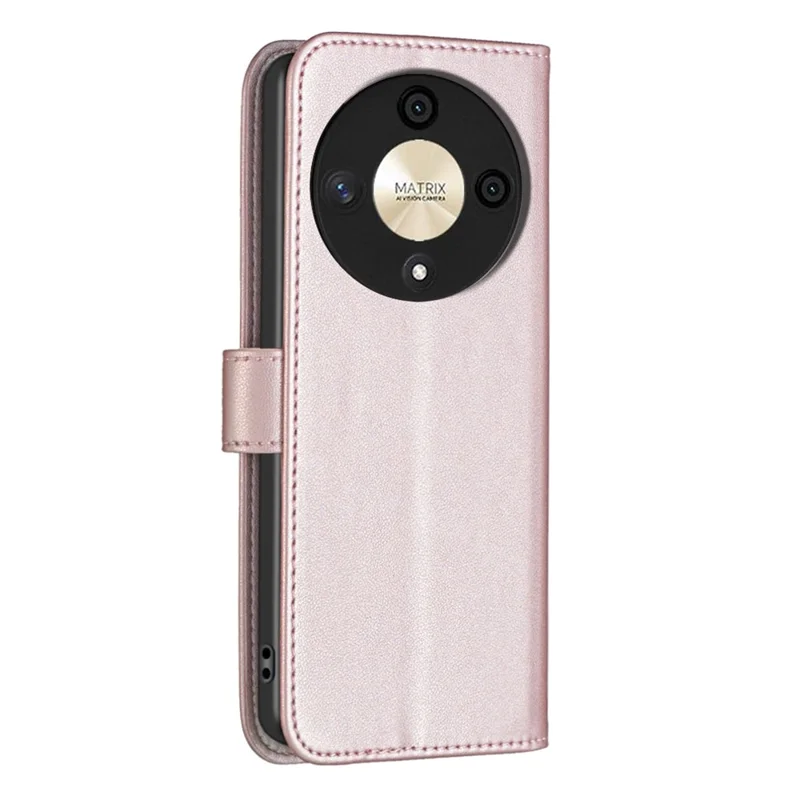 BINFEN COLOR BF17 For Honor X9b 5G / Magic6 Lite 5G Leather Case Wallet Protective Cover - Rose Gold