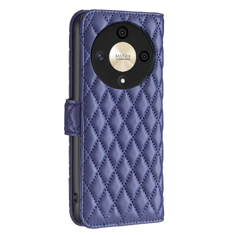 BINFEN COLOR BF Style-14 Para Honor X9b 5G / Magic6 Lite 5G Capa de Telefone de Couro com Suporte Carteira - Azul