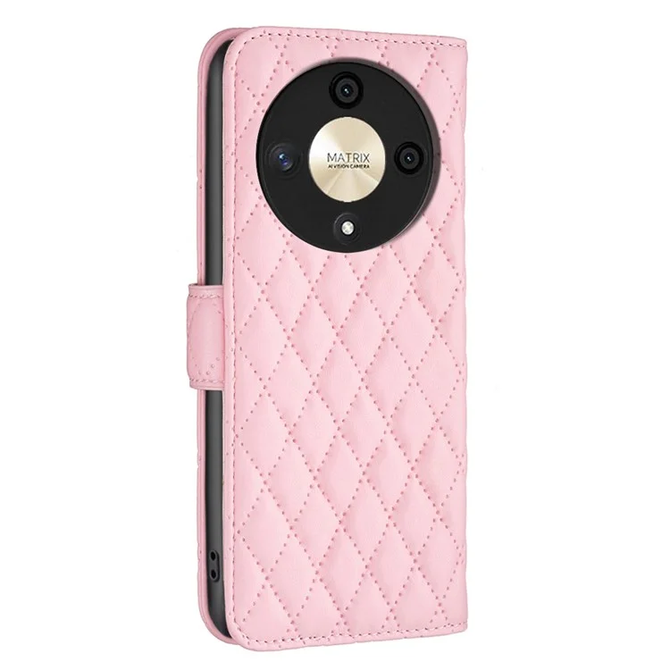 BINFEN COLOR BF Style-14 For Honor X9b 5G / Magic6 Lite 5G Leather Phone Case with Stand Wallet - Pink