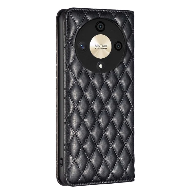 BINFEN COLOR BF Style-16 Per Honor X9b 5G / Magic6 Lite 5G Custodia in Pelle con Slot per Schede e Supporto per Telefono - Nero