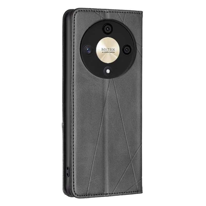 For Honor X9b 5G / Magic6 Lite 5G Leather Case Magnetic Closing Phone Cover with Card Slots - Black