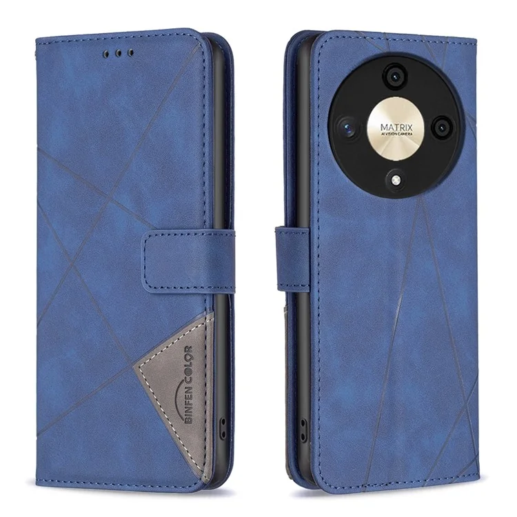 BINFEN COLOR BF05 Per Honor X9b 5G / Magic6 Lite 5G Custodia a Portafoglio Custodia in Pelle Impressa - Blu