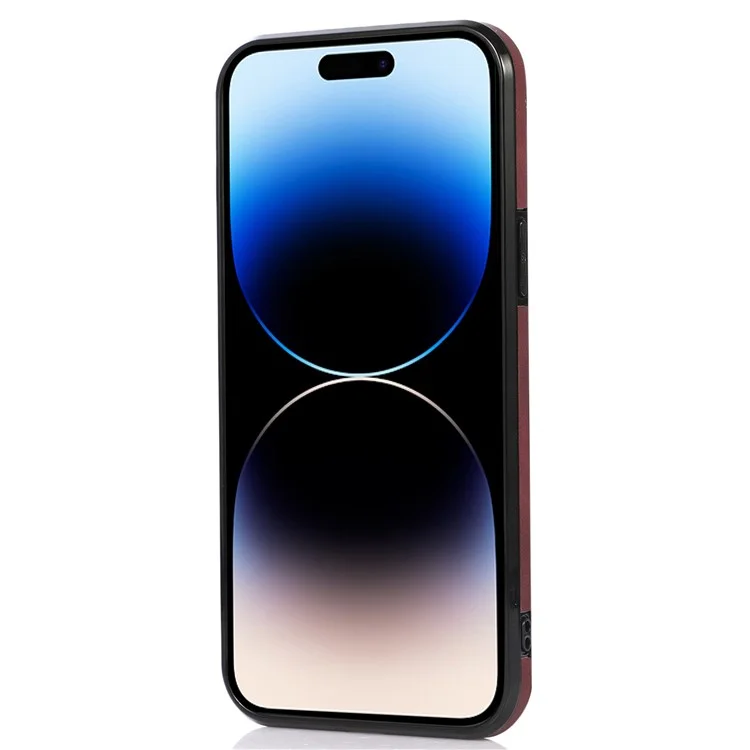 Para iPhone 12 Pro Max 6,7 polegadas Capa de telefone celular Carteira Tri-fold Anti-scratch PU Leather+TPU Cover - Vinho Tinto