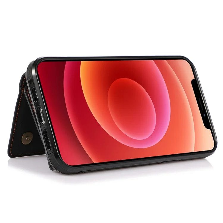 Чехол-кошелек для iPhone 11, тройного сложения, защита от падения, из искусственной кожи PU и TPU с подставкой - черный