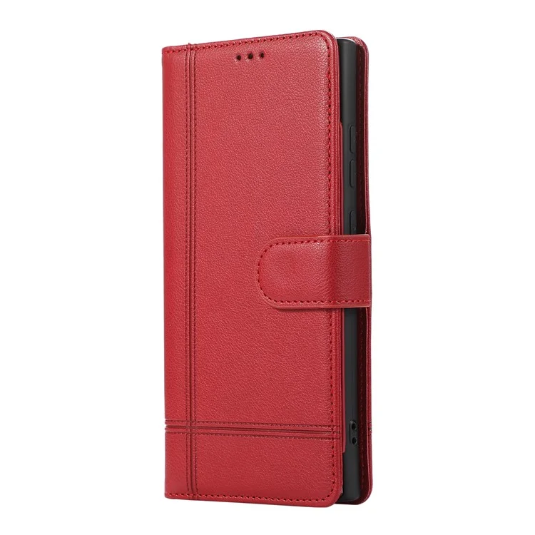 Чехлы для сотовых телефонов Samsung Galaxy S24 Ultra Folio Flip Leather Protection Cover с зеркалом - Красный