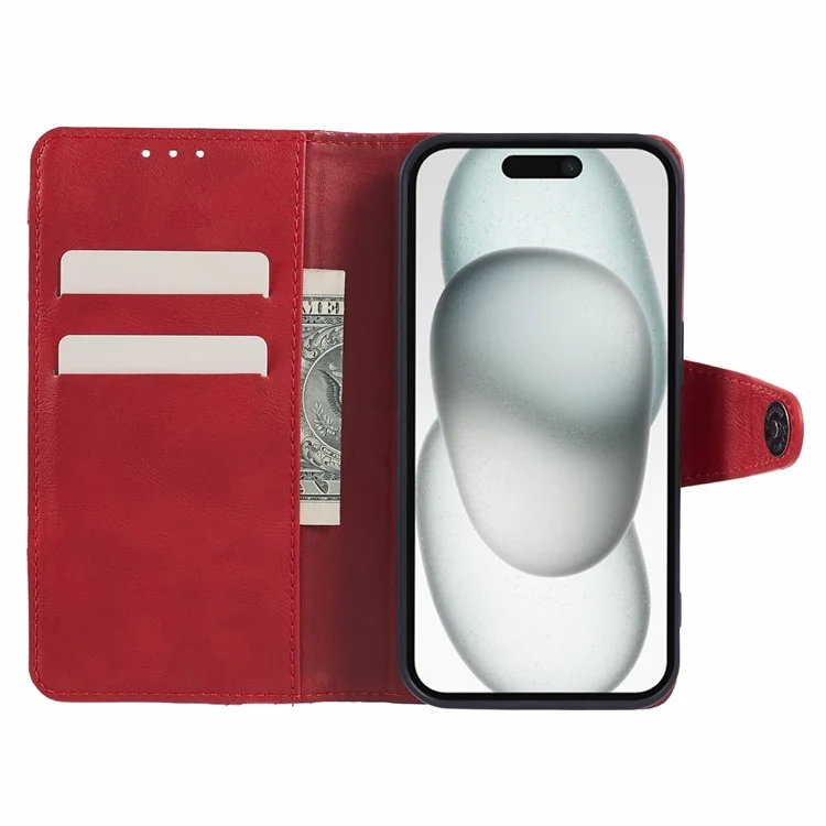 Для Oppo A79 5G PU Кожаный чехол для мобильного телефона Crazy Horse Texture Mobile Phone Shell Wallet - Красный