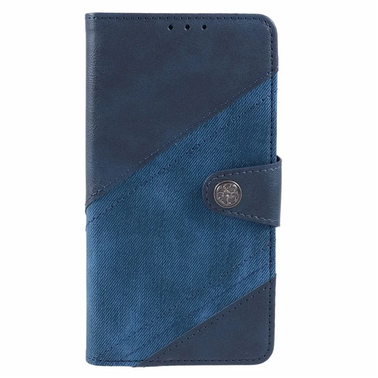 Per Google Pixel 8a Wallet Phone Case PU Pelle Splicing Mobile Cover Antipolvere Shell - Blu scuro