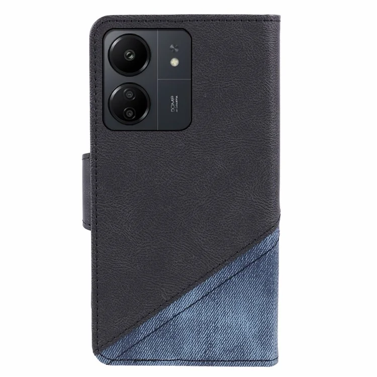 Per Xiaomi Redmi 13C 4G / Poco C65 4G Custodia per telefono Antipolverina TPU+PU Leather Guscio copertina portafoglio - Nero