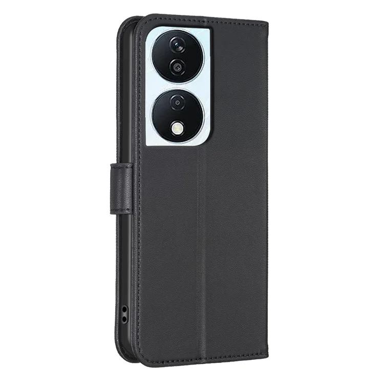 Para Honor X7b 4G / 90 Smart Wallet Leather Case Clover Pattern Flip Phone Cover - Preto
