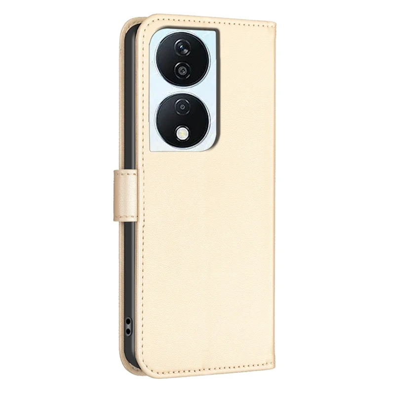 For Honor X7b 4G / 90 Smart Wallet Leather Case Clover Pattern Flip Phone Cover - Gold