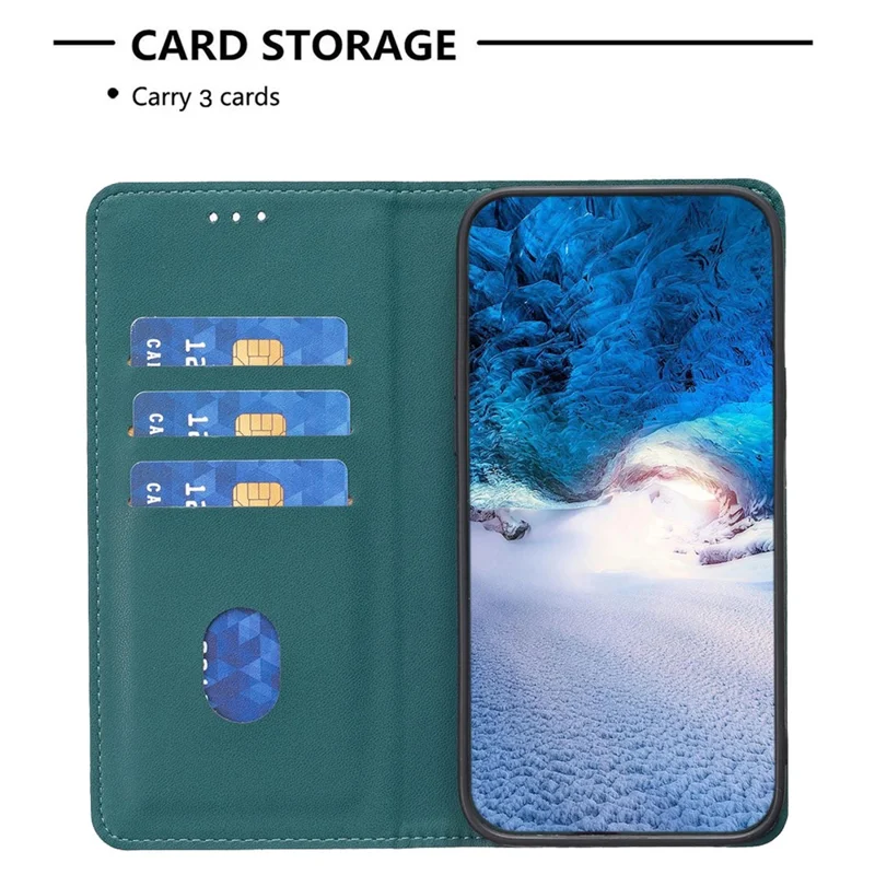 BINFEN COLOR BF18 For Honor X7b 4G / 90 Smart Card Slots Leather Case Magnetic Auto Closing - Green