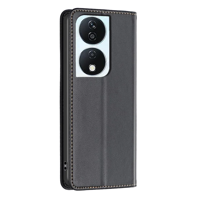 BINFEN COLOR BF18 For Honor X7b 4G / 90 Smart Card Slots Leather Case Magnetic Auto Closing - Black