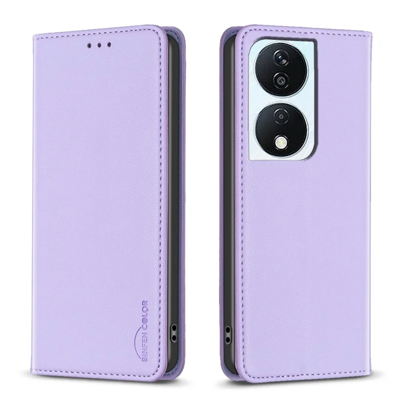 BINFEN COLOR BF18 For Honor X7b 4G / 90 Smart Card Slots Leather Case Magnetic Auto Closing - Purple