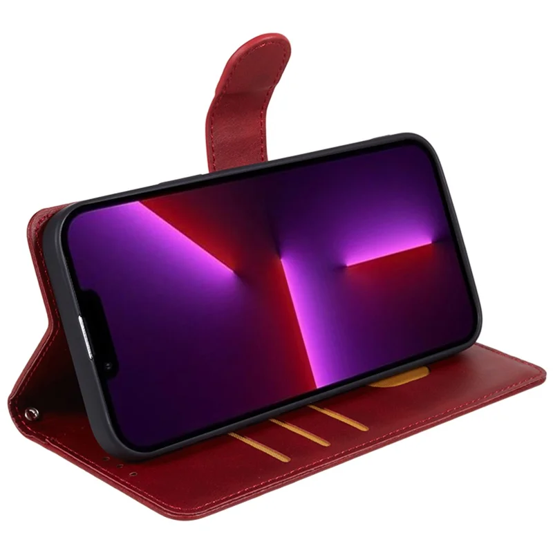 Mobildæksel til Google Pixel 8a, kuvert med magnetlås i PU-læder med standfunktion og tegnebog - Rød