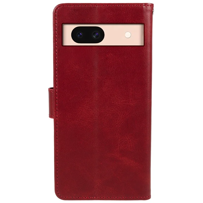 Mobildæksel til Google Pixel 8a, kuvert med magnetlås i PU-læder med standfunktion og tegnebog - Rød