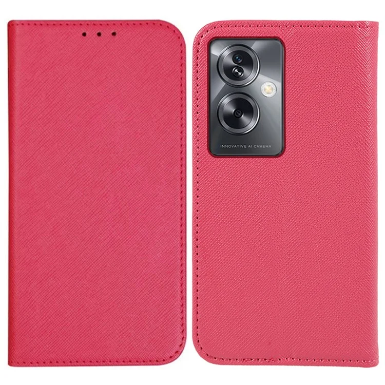 Для Oppo A79 5G / A2 5G Чехол для сотового телефона Поддержка подставки Магнитное автоматическое закрытие Ударопрочный кожаный чехол - розовый