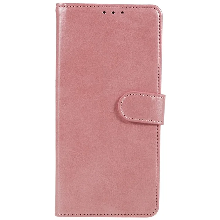 Capa de Telefone Celular para Motorola Moto G54 5G Case Slim-Fit de Couro PU com Suporte - Dourado Rosa