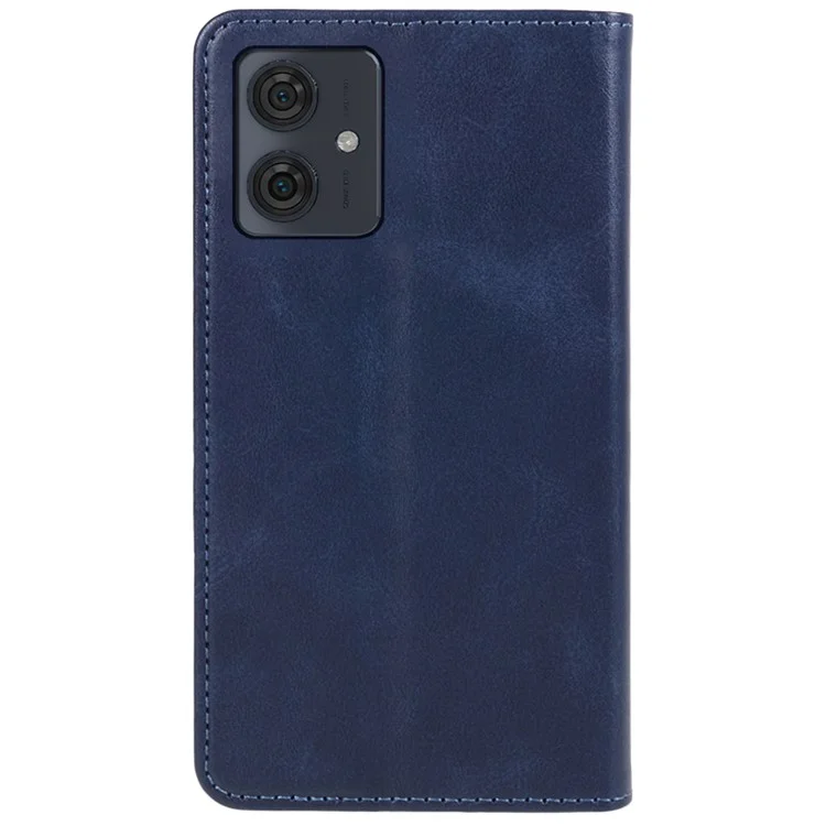 Para o Motorola Moto G54 5G Case Calf Texture PU Leather Shell Drop-proof Wallet Stand Phone Cover - Azul