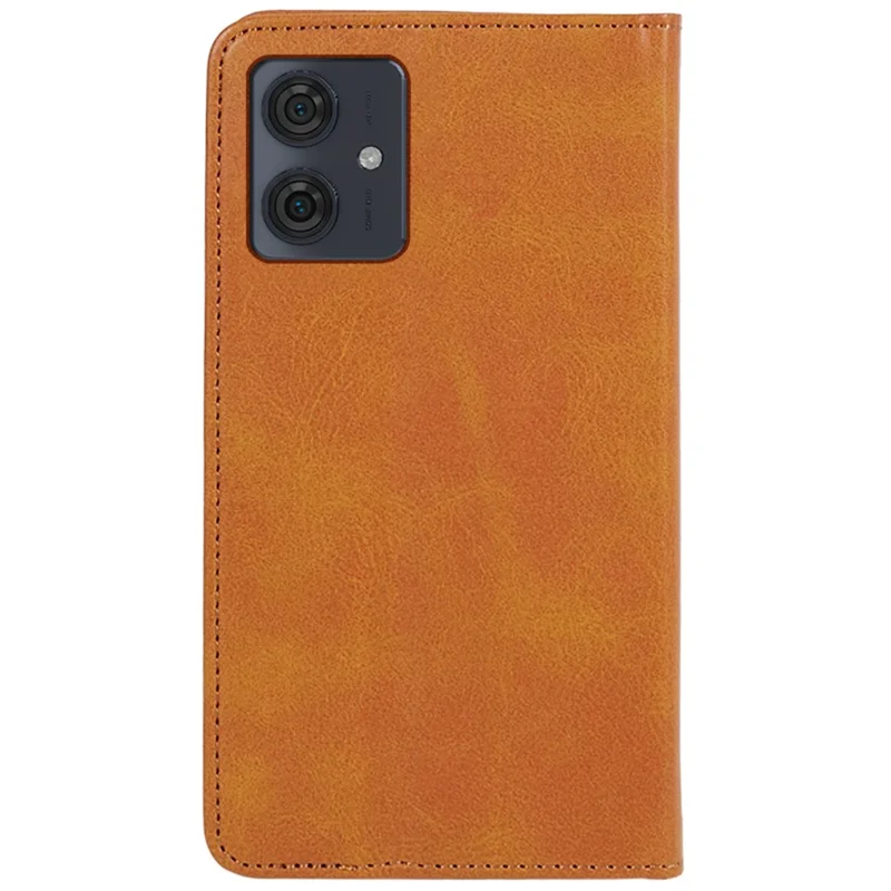 For Motorola Moto G54 5G Case Calf Texture PU Leather Shell Drop-proof Wallet Stand Phone Cover - Khaki