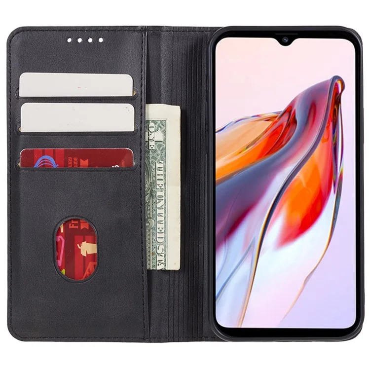 Per Xiaomi Redmi 13C 4G / Poco C65 4G Custodia per telefono cellulare Calf Texture PU Leather Stand Anti-drop Cover - Nero