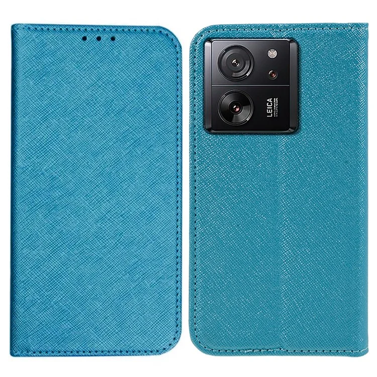Für Xiaomi 13T / 13T Pro / Redmi K60 Ultra Hülle PU-Leder Wallet Support Stand Drop-proof Abdeckung - Himmelblau