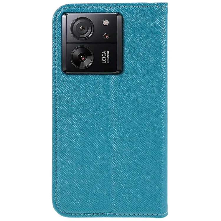 Für Xiaomi 13T / 13T Pro / Redmi K60 Ultra Hülle PU-Leder Wallet Support Stand Drop-proof Abdeckung - Himmelblau