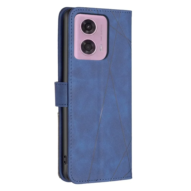 BINFEN COLOR BF05 для Motorola Moto G45 5G / G34 5G Wallet Phone Cover Кожаный чехол с тисненым рисунком - Синий