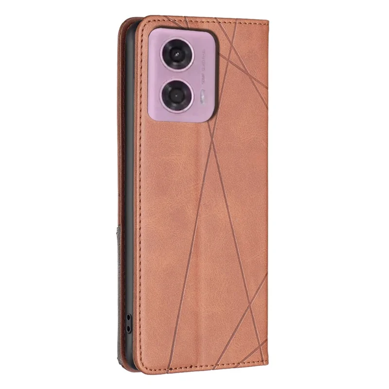 For Motorola Moto G45 5G / G34 5G Imprinted Leather Phone Case with Card Slots - Brown