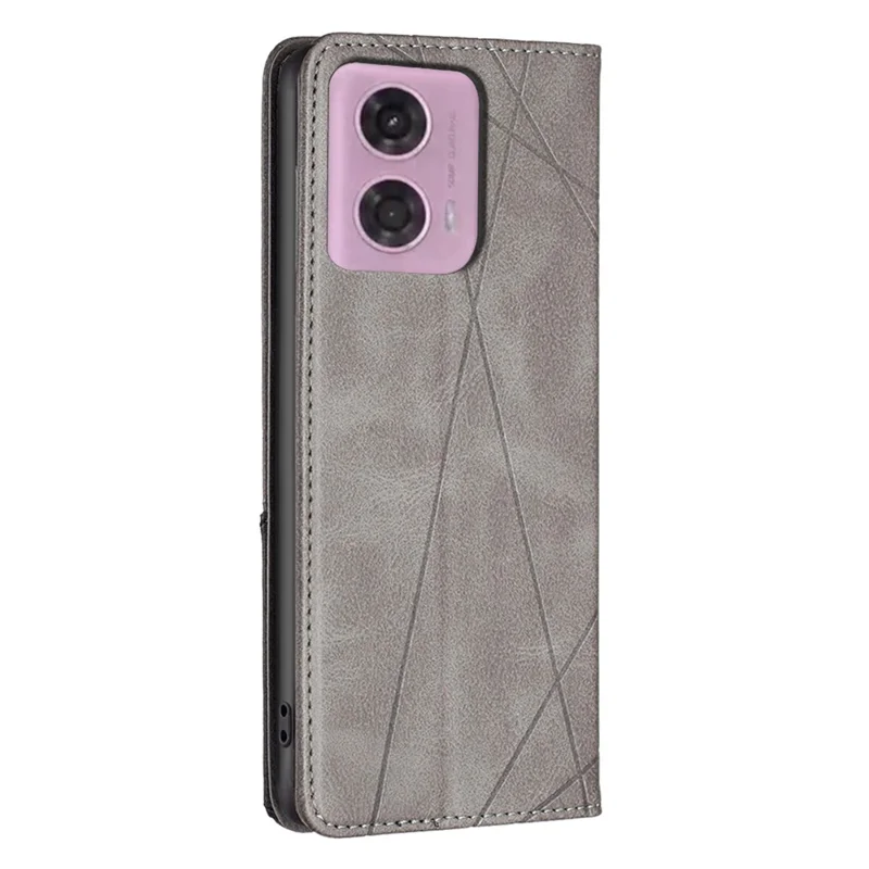 For Motorola Moto G45 5G / G34 5G Imprinted Leather Phone Case with Card Slots - Grey