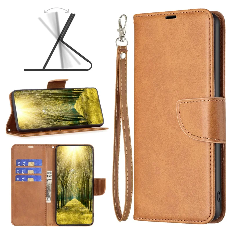 For Motorola Moto G45 5G / G34 5G Leather Case Wallet Phone Protective Cover - Yellow
