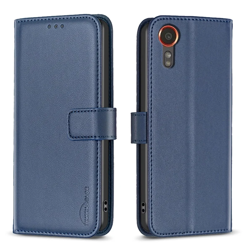 BINFEN COLOR BF17 For Samsung Galaxy Xcover7 Flip Leather Case Wallet Phone Cover - Blue