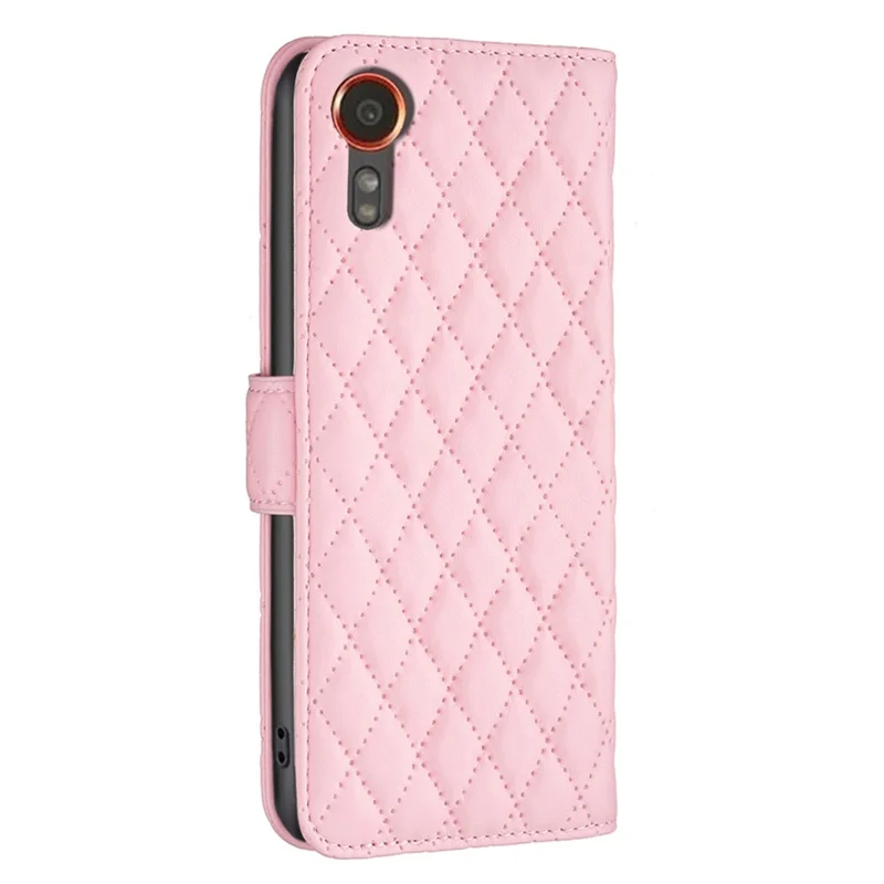 BINFEN COLOR BF Style-14 For Samsung Galaxy Xcover7 Wallet Case Imprinted Leather Cover - Pink