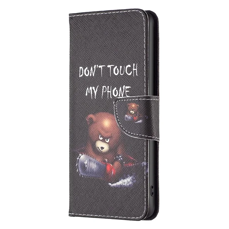 For Motorola Moto G24 4G / G04 4G Wallet Phone Case Pattern Design Magnetic Folio Cover - Bear