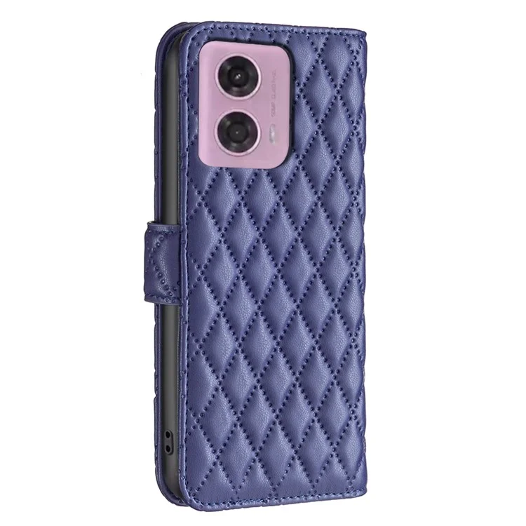 BINFEN COLOR BF Style-14 For Motorola Moto E14 4G / G04 4G / G04s 4G / G24 4G Matte Leather Case Wallet Phone Cover - Blue