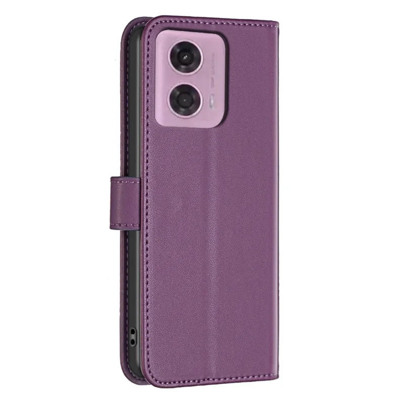 BINFEN COLOR BF17 Pour Motorola Moto E14 4G / G04 4G / G04s 4G / G24 4G Étui en cuir antichoc Étui de téléphone - Violet foncé