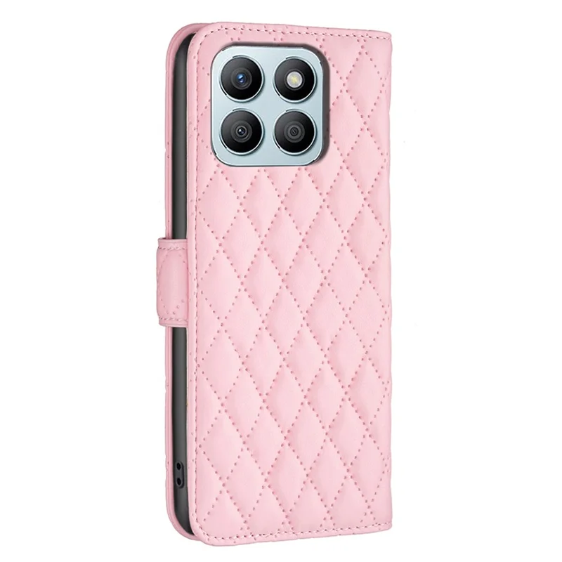 BINFEN COLOR BF Style-14 For Honor X8b 4G Leather Case Flip Wallet Phone Cover - Pink