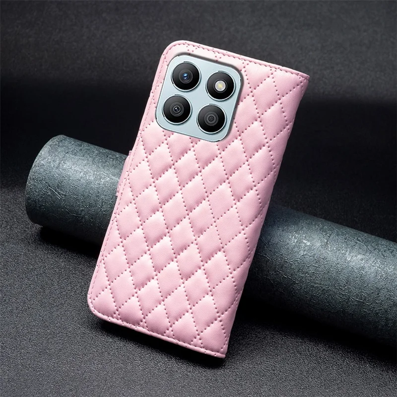 BINFEN COLOR BF Style-14 For Honor X8b 4G Leather Case Flip Wallet Phone Cover - Pink