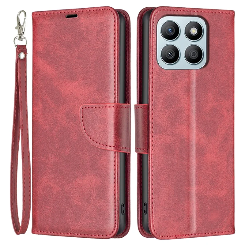 For Honor X8b 4G Phone Case Wallet Stand Flip Leather Cover - Red