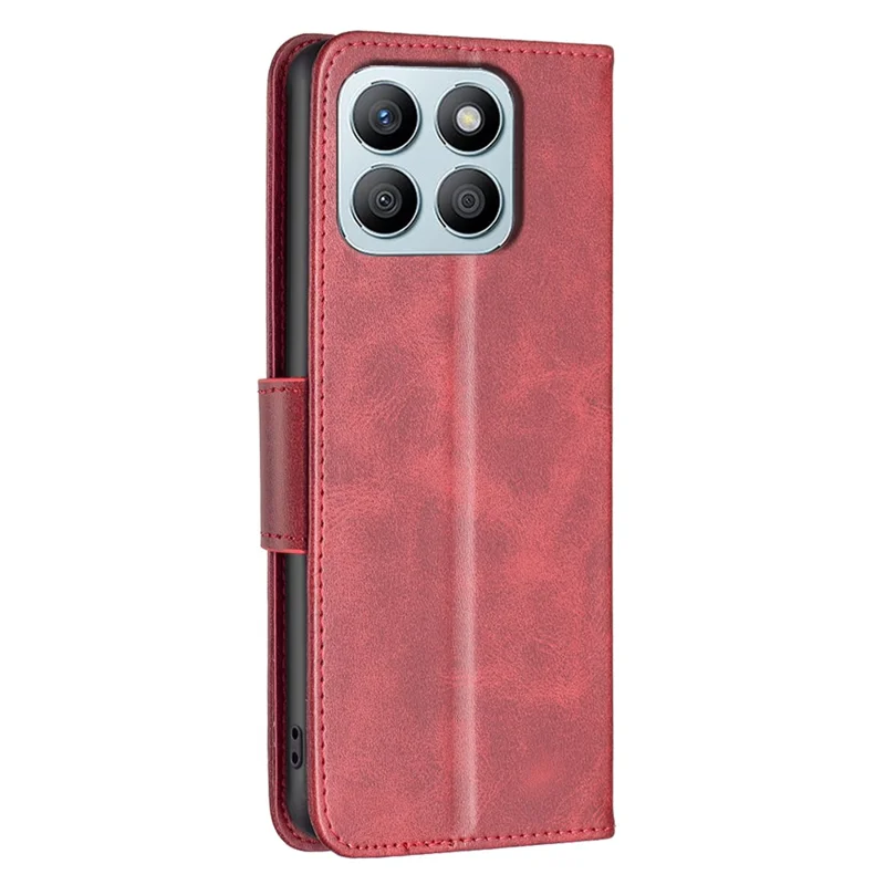 For Honor X8b 4G Phone Case Wallet Stand Flip Leather Cover - Red