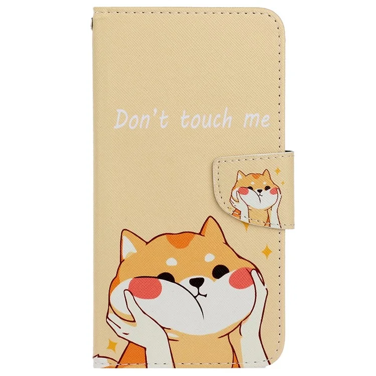 Pour Samsung Galaxy A35 5G Case Cross Texture Couverture en cuir PU avec sangle de poignet - Chien Akita