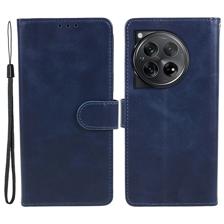 Phone Cover for OnePlus 12R 5G / Ace 3 5G Case Magnetic Clasp PU Leather Wallet Stand Shell - Blue