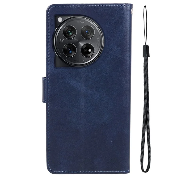 Phone Cover for OnePlus 12R 5G / Ace 3 5G Case Magnetic Clasp PU Leather Wallet Stand Shell - Blue